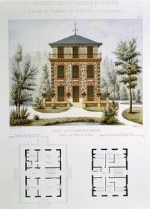 Projet pour une petite maison de campagne près de Paris, gravé par Walter, planche 12 de 